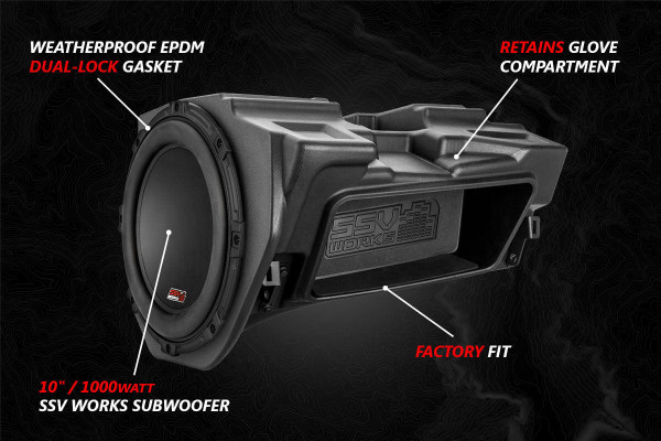 SSV Works Polaris RZR Kicker Ride Command 10in Subwoofer Plug and Play Kit  UTVS0096532