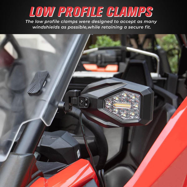 Kemimoto Polaris Ranger Mirrors w/ LED Turn Signal Lights  UTVS0096846