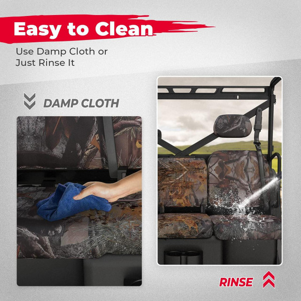 Kemimoto Polaris Ranger XP 1000 Camo Split Bench Seat Covers  UTVS0097415
