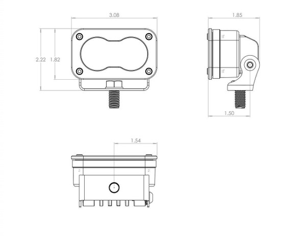 Baja Designs S2 Pro Black Flush Mount LED Auxiliary Light Pod (Wide Cornering) (Clear)  UTVS0009711