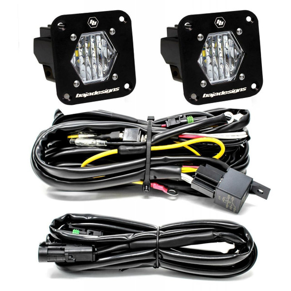 Baja Designs S1 Black Flush Mount LED Light Pod Reverse Kit (Wide Cornering) 387808 - UTV Source
