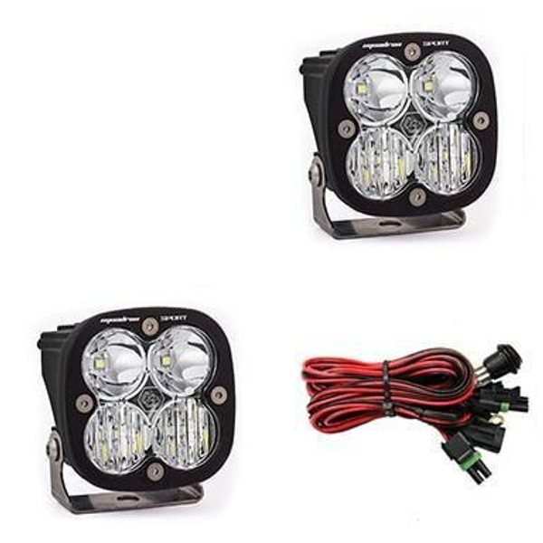 Baja Designs Squadron Sport Black LED Auxiliary Light Pod Pair (Driving/Combo) (Clear) 557803 - UTV Source