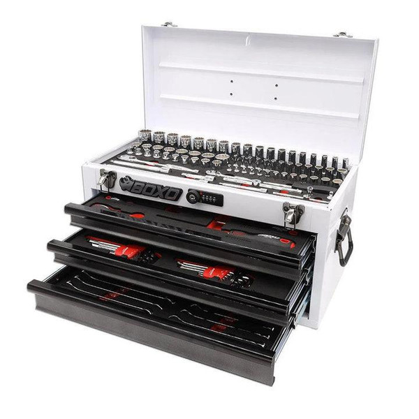 BOXO USA 133-Piece Metric 3-Drawer Hand Carry Tool Box  UTVS0102727-MAIN