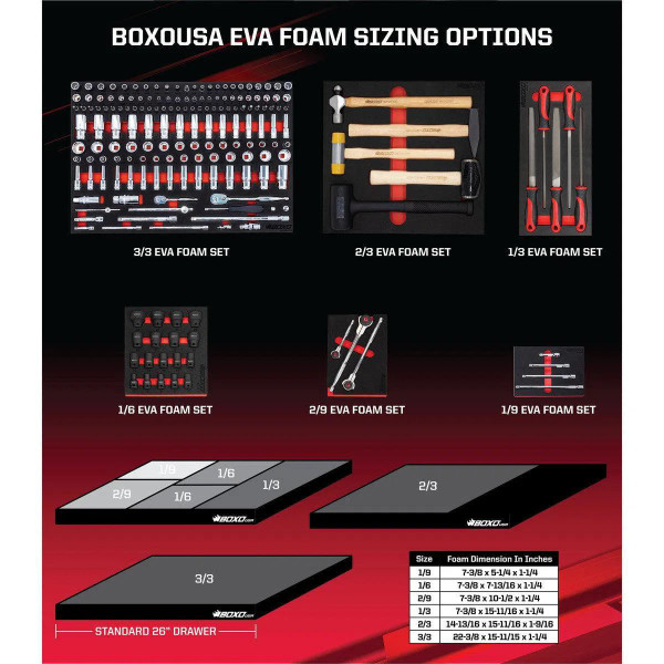 BOXO USA 222-Piece Metric and SAE Master Tool Set (6-Point Shallow & 12-Point Deep Sockets)  UTVS0102751