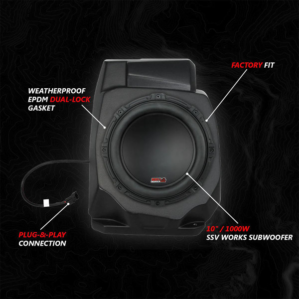 SSV Works Polaris RZR Pro R / Turbo R / Pro XP Phase-3 V-Spec 3-Speaker 1400watt System w/ JVC  UTVS0103009
