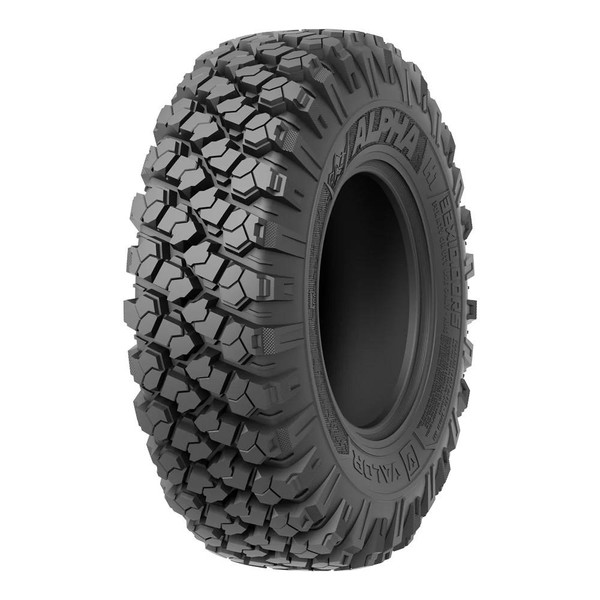 Valor Offroad Wheel and Tire Package with V01 Wheels and Alpha Tires (Complete Set of 4) Mounted with Lug Nuts  UTVS0104635-MAIN