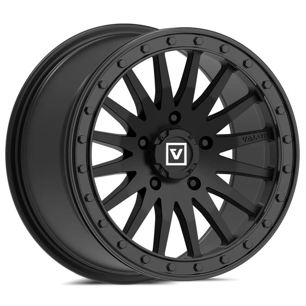 Valor Offroad Wheel and Tire Package with V06 Wheels and Alpha Tires (Complete Set of 4) Mounted with Lug Nuts  UTVS0104925-MAIN