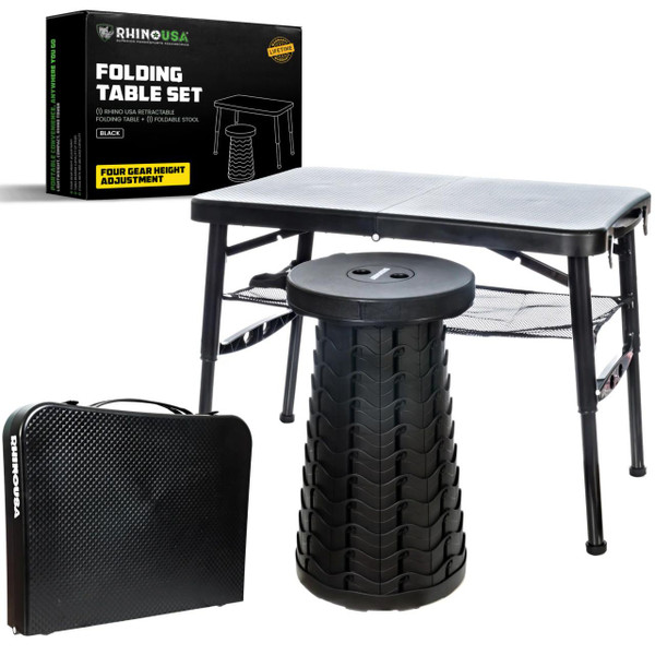 Rhino USA Folding Camping Table & Stool Set  UTVS0106266-MAIN