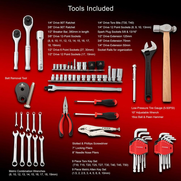 Tusk Kawasaki Teryx KRX Tool Roll Kit with Belt Removal Tools  UTVS0111154