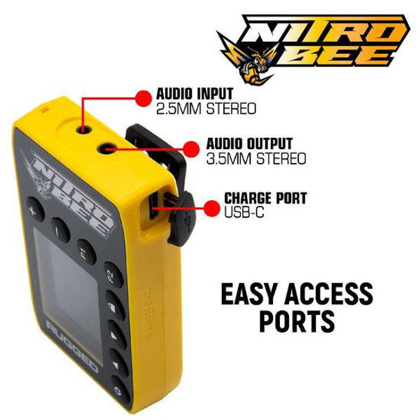 Rugged Radios H80 Track Talk Linkable Intercom Headset with NITRO BEE XTREME UHF Race Receiver and Carry Bag - BUNDLE  UTVS0111614