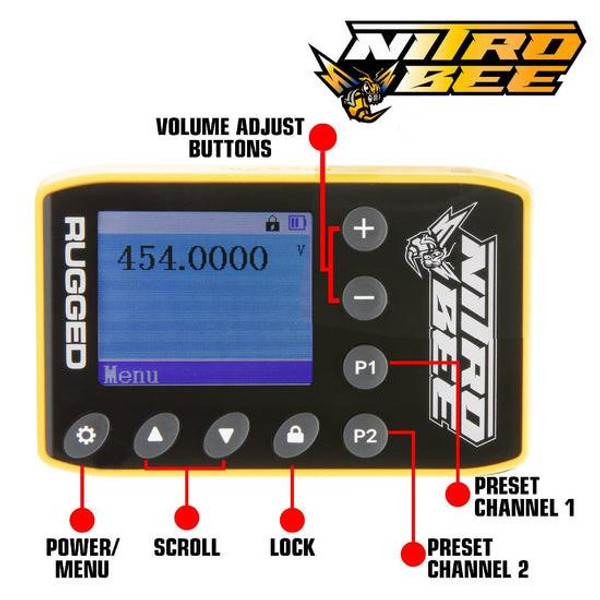 Rugged Radios H80 Track Talk Linkable Intercom Headset with NITRO BEE XTREME UHF Race Receiver and Carry Bag - BUNDLE  UTVS0111614