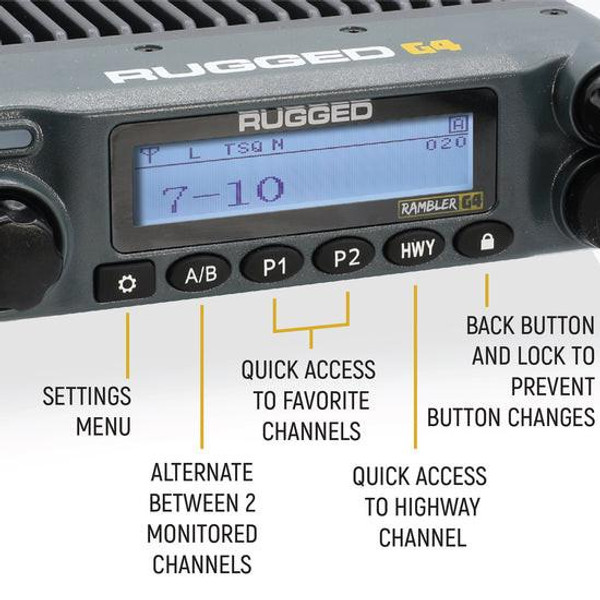 Rugged Radios Rambler G4 GMRS Mobile Radio  UTVS0111709