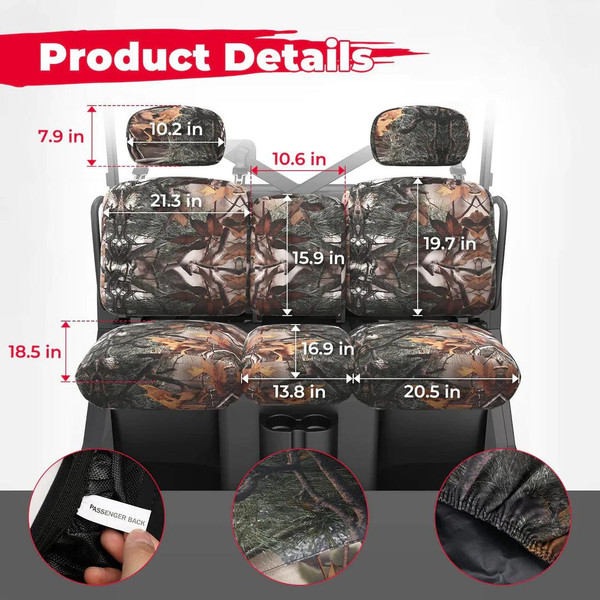 Kemimoto Can-Am Defender HD7 / HD8 / HD9 / HD10 Camouflage Seat Cover & TPE Floor Mats  UTVS0113313