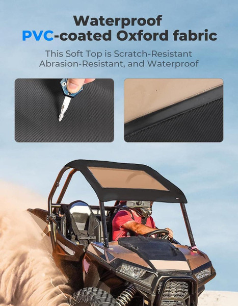 Kemimoto 2014-2023 Polaris RZR XP 1000 / XP Turbo / 900 Soft Canvas Roof Top  UTVS0113388