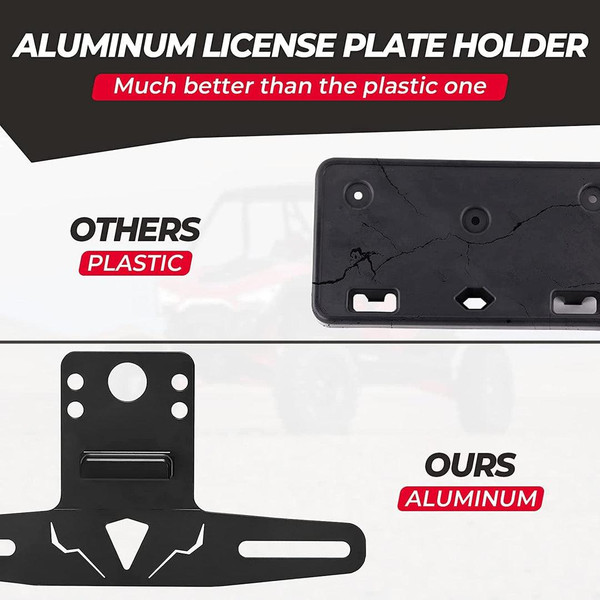 Kemimoto Universal 12V Lighted License Plate Holder  UTVS0114166 Kemimoto Universal 12V Lighted License Plate Holder  UTVS0114166