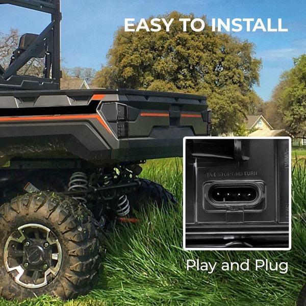 Kemimoto 2018-2023 Polaris Ranger XP 1000 Rear View Mirror & Taillights  UTVS0115217