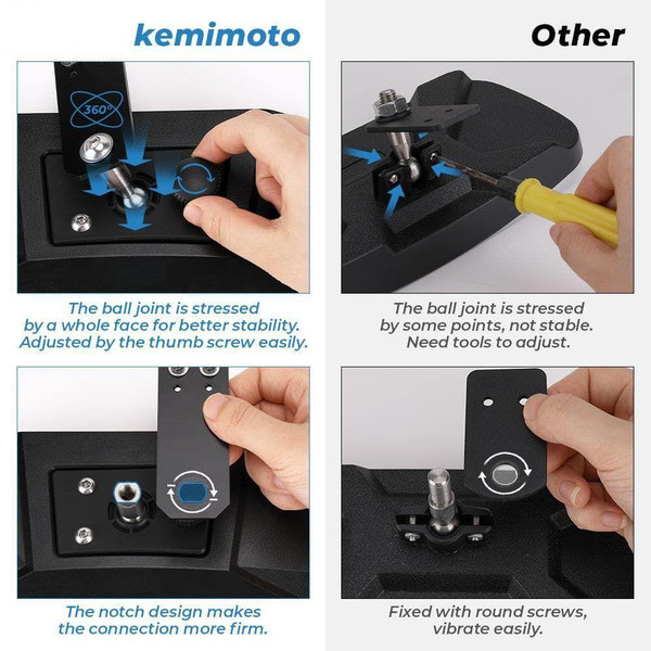 Kemimoto 2018-2023 Polaris Ranger XP 1000 Rear View Mirror & Taillights  UTVS0115217