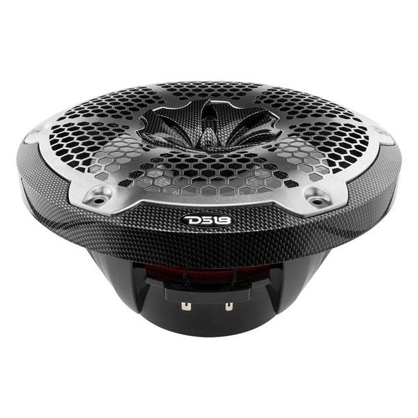 DS18 Audio NXL Black Carbon Fiber 10" 2-Way Coaxial Marine Speaker With LED RGB Lights 200W RMS @4-Ohm  UTVS0116370