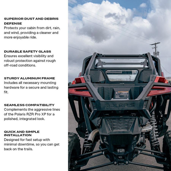Super Comp USA Polaris RZR Pro XP Rear Windshield  UTVS0118036-MAIN Super Comp USA Polaris RZR Pro XP Rear Windshield  UTVS0118036-MAIN