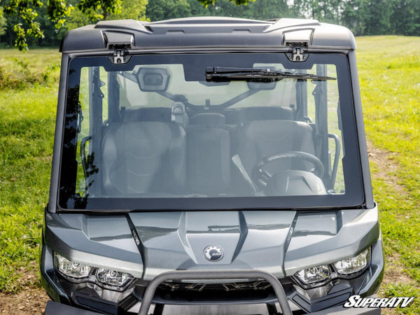 SuperATV Can-Am Defender MaxDrive Power Flip Glass Windshield  UTVS0119415-MAIN
