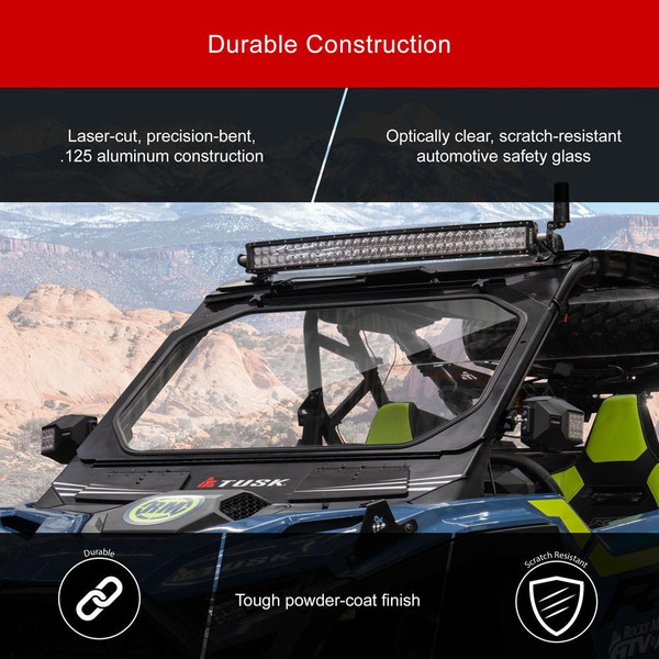 Tusk Polaris RZR Pro S / Pro XP Folding Glass Front Windshield