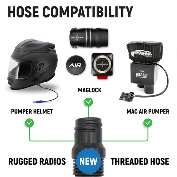 Rugged Radios Ultra Flex Expandable Helmet Air Pumper Hose Rugged Radios Ultra Flex Expandable Helmet Air Pumper Hose