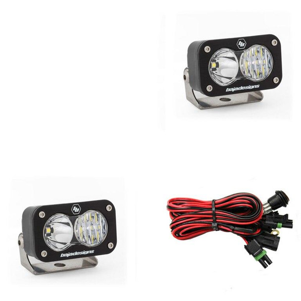 Baja Designs S2 Sport Black LED Auxiliary Light Pod Pair (Driving/Combo) (Clear) Baja Designs UTVS0009731 UTV Source