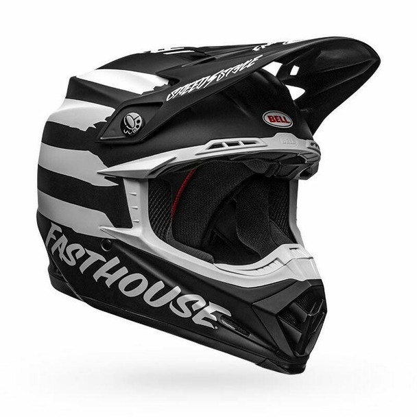 Bell Helmets Moto-9 MIPS (XS) (Fasthouse Signia) (Matte Black/White) Bell Helmets UTVS0010383 UTV Source