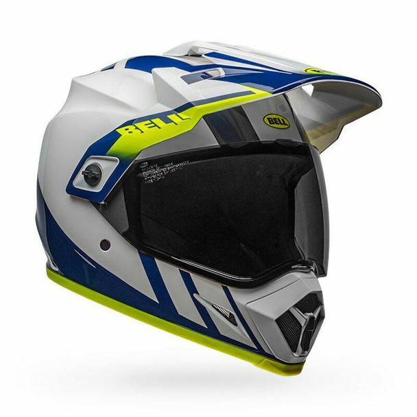 Bell Helmets MX-9 Adventure MIPS (Small) (Dash Gloss) (White/Blue/Hi-Viz) Bell Helmets UTVS0010489 UTV Source
