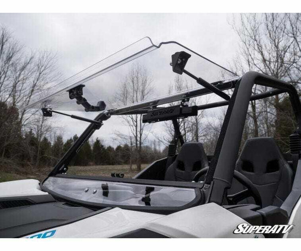 SuperATV Can-am Maverick Trail Scratch Resistant Flip Windshield (FWS-CA-T-70)