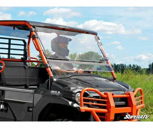 SuperATV Kawasaki Mule Pro Windshield Flip Scratch Resistant FWS-K-MULE-FXT-70