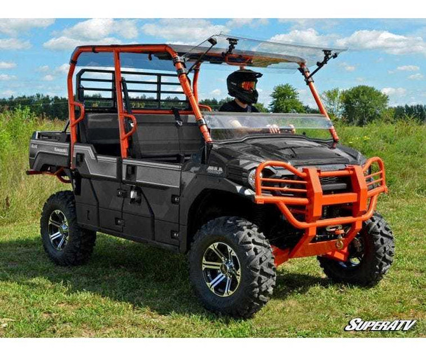 SuperATV Kawasaki Mule Pro Windshield Flip Scratch Resistant FWS-K-MULE-FXT-70