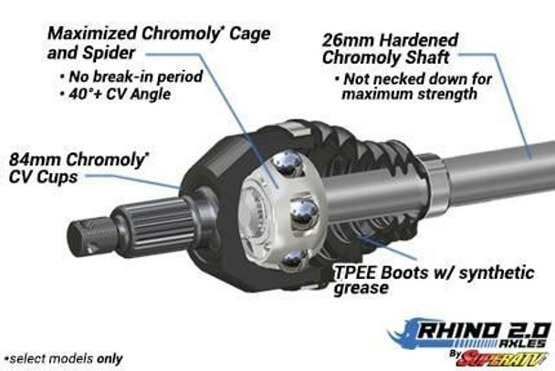 SuperATV Can-Am Maverick Heavy-Duty Axles Rhino 2.0