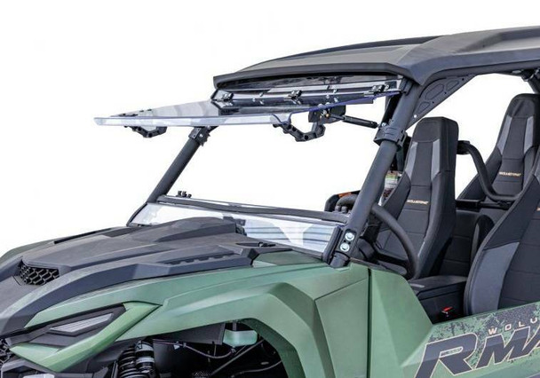 SuperATV Yamaha Wolverine RMAX4 Scratch Resistant Flip Windshield SuperATV UTVS0019450 UTV Source