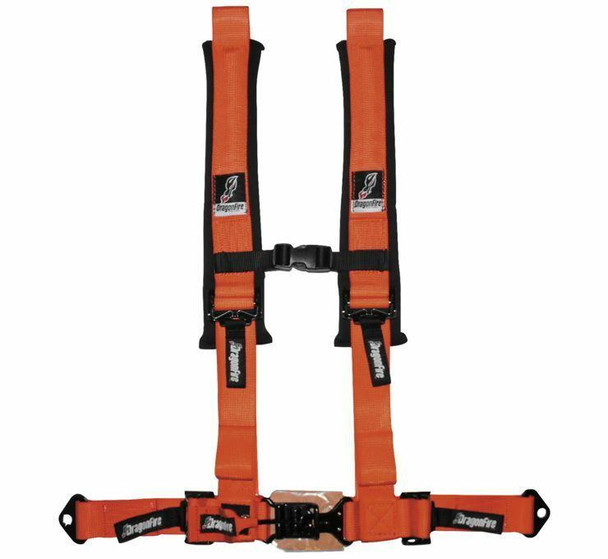 DragonFire Racing H Style 4-Point Harness (Orange) (2" Buckle) DragonFire Racing UTVS0019826 UTV Source