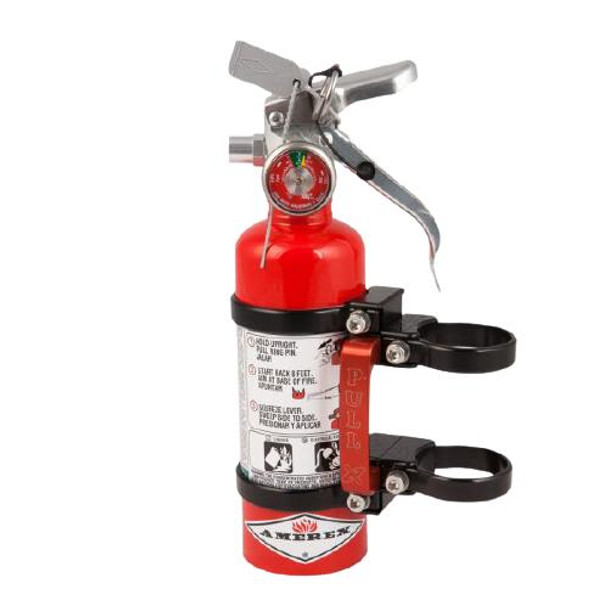 Axia Alloys Quick Release Fire Extinguisher Mount with Red 1.4lb Halotron Axia Alloys UTVS0022012 UTV Source