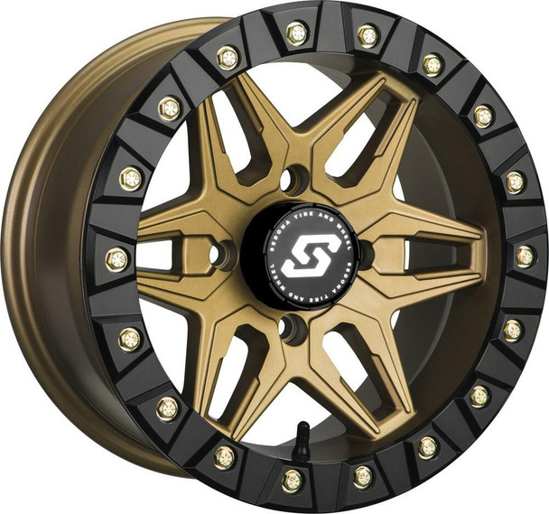 Sedona Split 6 Beadlock UTV Wheel (14X10) (4X110) (Satin Bronze/Black) Sedona UTVS0026852 UTV Source