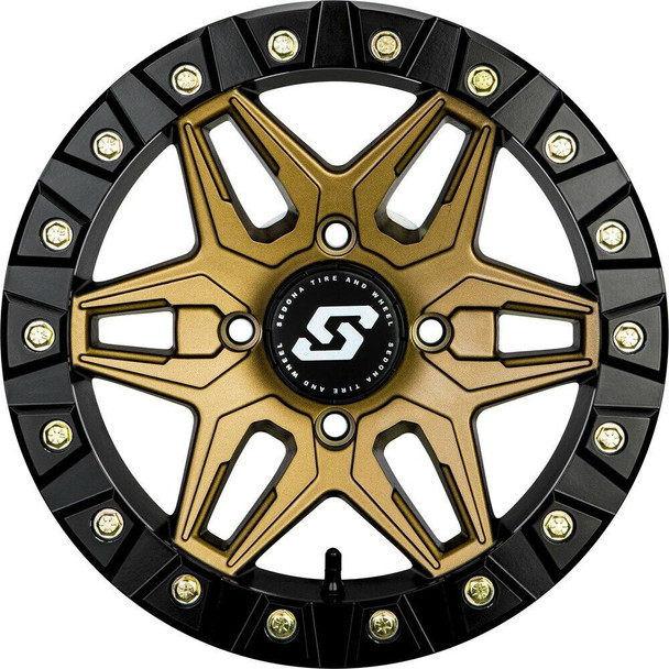 Sedona Split 6 Beadlock UTV Wheel 14x7 4X156 30mm Satin Bronze/Black 570-1345