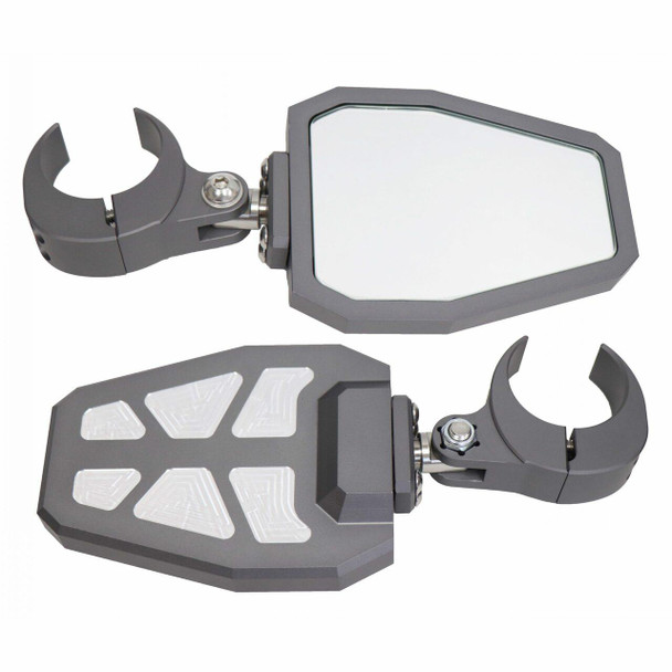 ModQuad Racing Bezel Side Mirror (2") (Grey) (w/ Recut Pockets) ModQuad Racing UTVS0027903 UTV Source