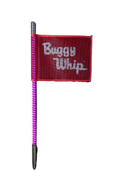 Buggy Whip 2 ft. Hot Pink LED Whip w/ Red Flag (Bright) (Quick Release Base) Buggy Whip UTVS0028257 UTV Source
