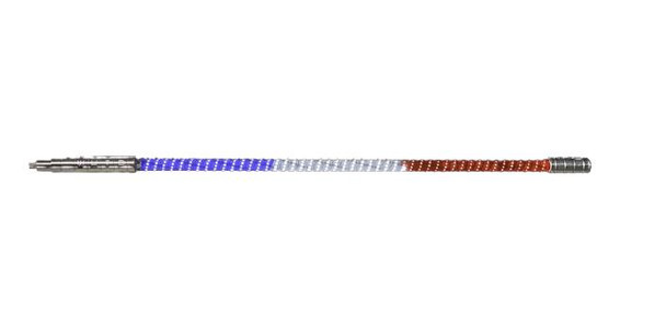 Buggy Whip 6 ft Red White Blue LED Whip w/ Red Flag Bright Quick Release Base BWBRTLED6RWBQ