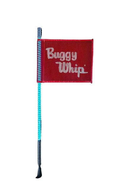 Buggy Whip 6 ft. Teal LED Whip w/ Red Flag (Bright) (Quick Release Base) Buggy Whip UTVS0028473 UTV Source