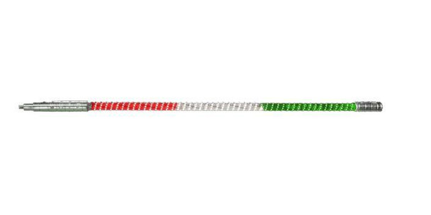 Buggy Whip 8 ft Green White Red LED Whip w/ Red Flag Standard Otto Release Base BWLED8GWROR