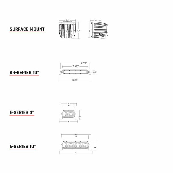 Rigid Industries D-Series Pro Infrared Driving Surface Mount Pair 502393