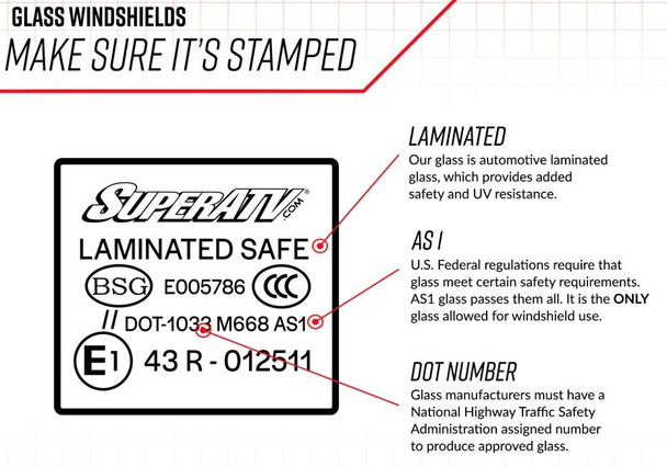 SuperATV Polaris Ranger XP 1000 Glass Windshield GWS-P-RAN1K-01#XP