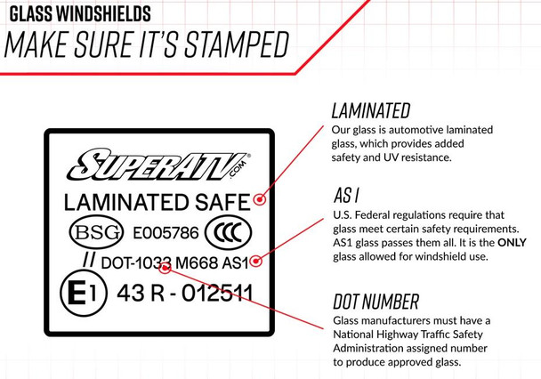 SuperATV Polaris Ranger XP 1000 Glass Windshield GWS-P-RAN1K-01#XP