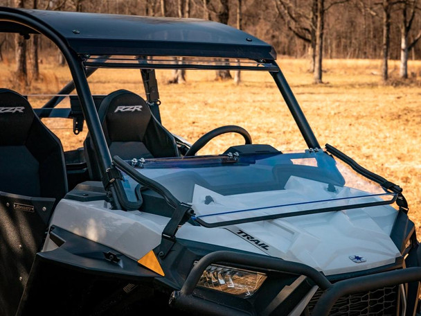 SuperATV Polaris RZR Trail S 900 Scratch-Resistant Flip Down Windshield FDWS-P-RZR900S-70#S9