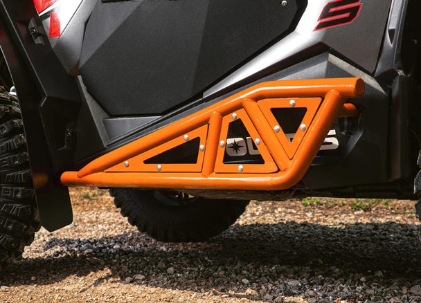 SuperATV Polaris RZR XP Turbo Heavy Duty Tube Rock Sliders Orange NB-P-RZR1K-04