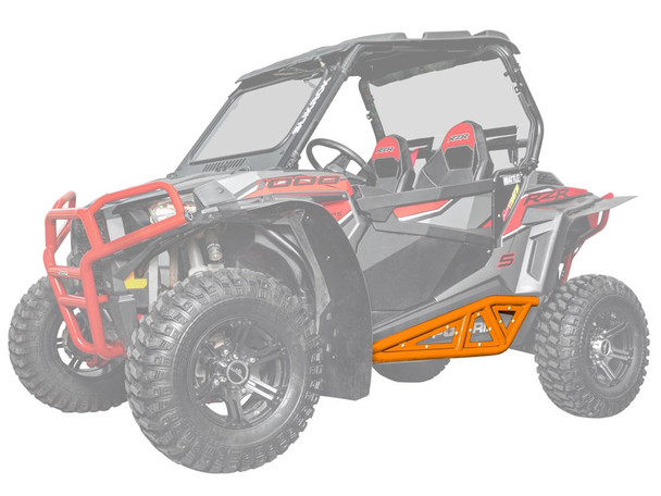 SuperATV Polaris RZR XP Turbo Heavy Duty Tube Rock Sliders (Orange) SuperATV UTVS0034155 UTV Source