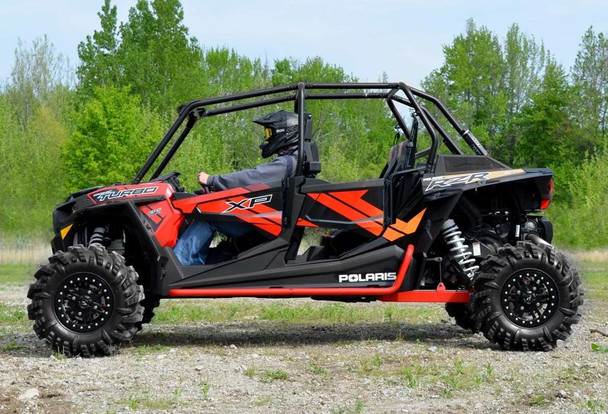 SuperATV Polaris RZR 4 900 Rock Sliding Nerf Bars Red NB-P-RZR1K4-03#RZR